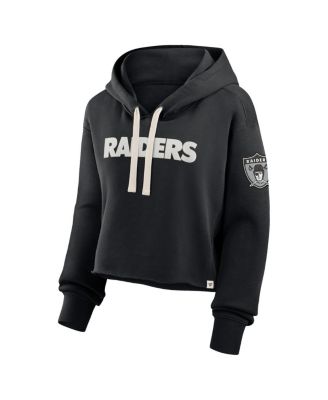 Women's Black Las Vegas Raiders Oversized Hometown Heritage Cropped Hoodie