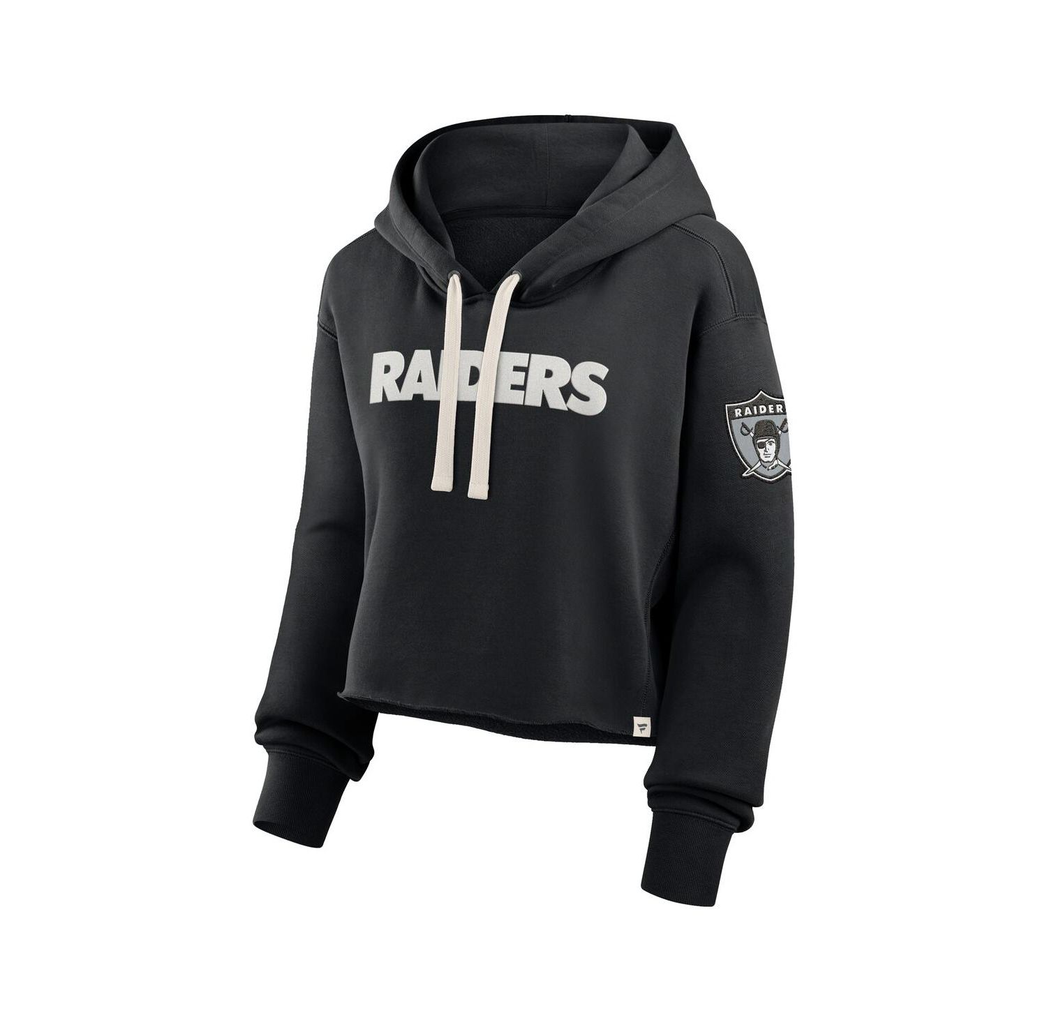 Women's Black Las Vegas Raiders Oversized Hometown Heritage Cropped Hoodie