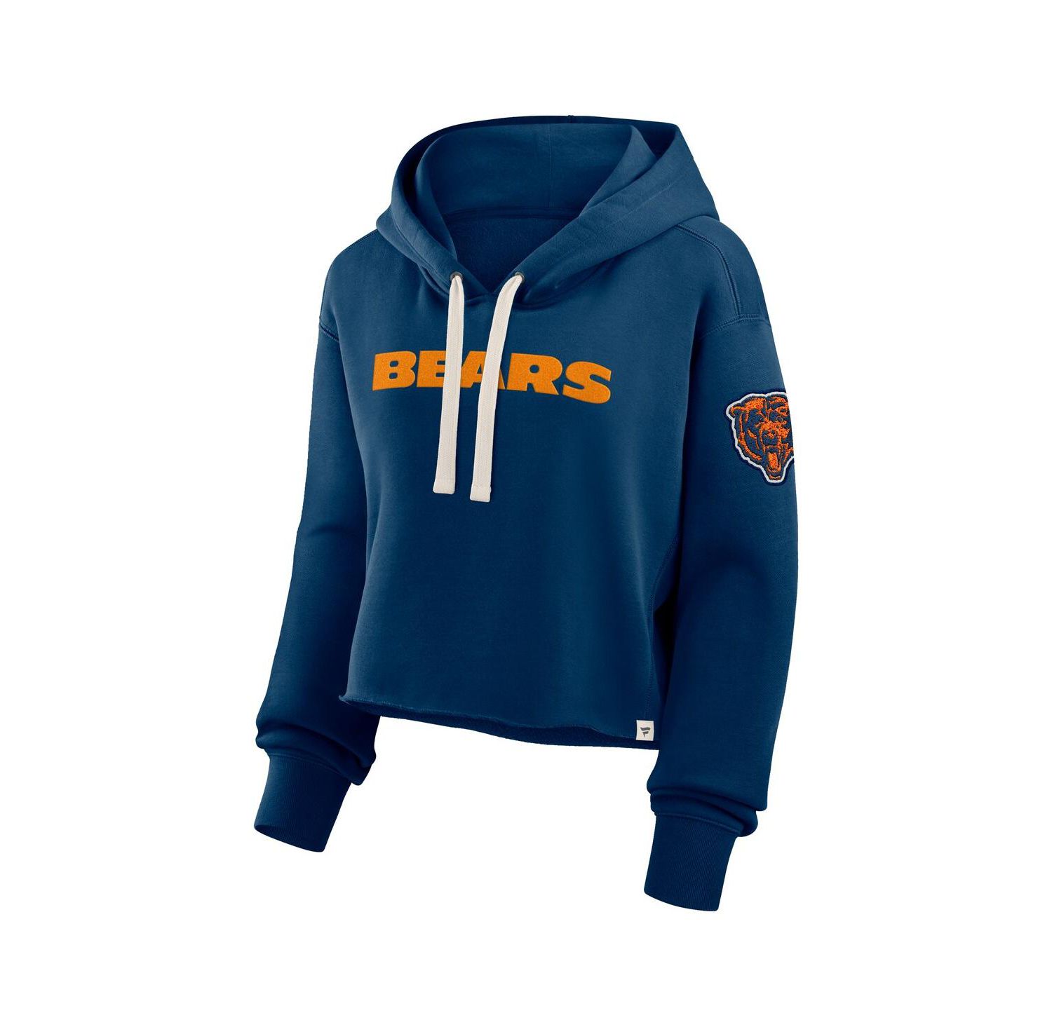 Women's Navy Chicago Bears Oversized Hometown Heritage Cropped Hoodie