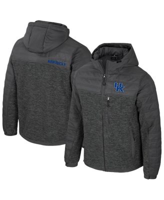 Colosseum - Men's Charcoal Kentucky Wildcats Nightman Full-Zip Hoodie Puffer Jacket