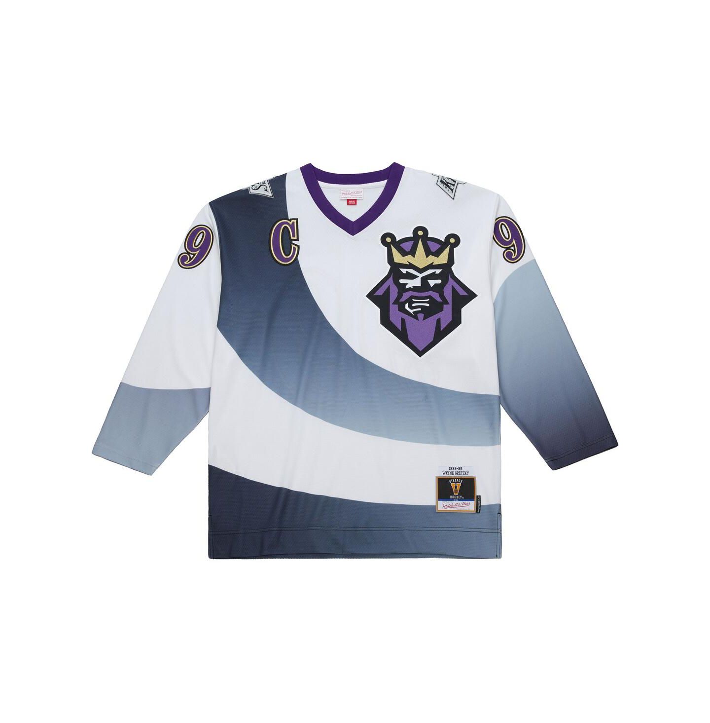 Мужской топ Mitchell & Ness Wayne Gretzky White Los Angeles Kings 1995-96 Power Play Jersey — фото 3