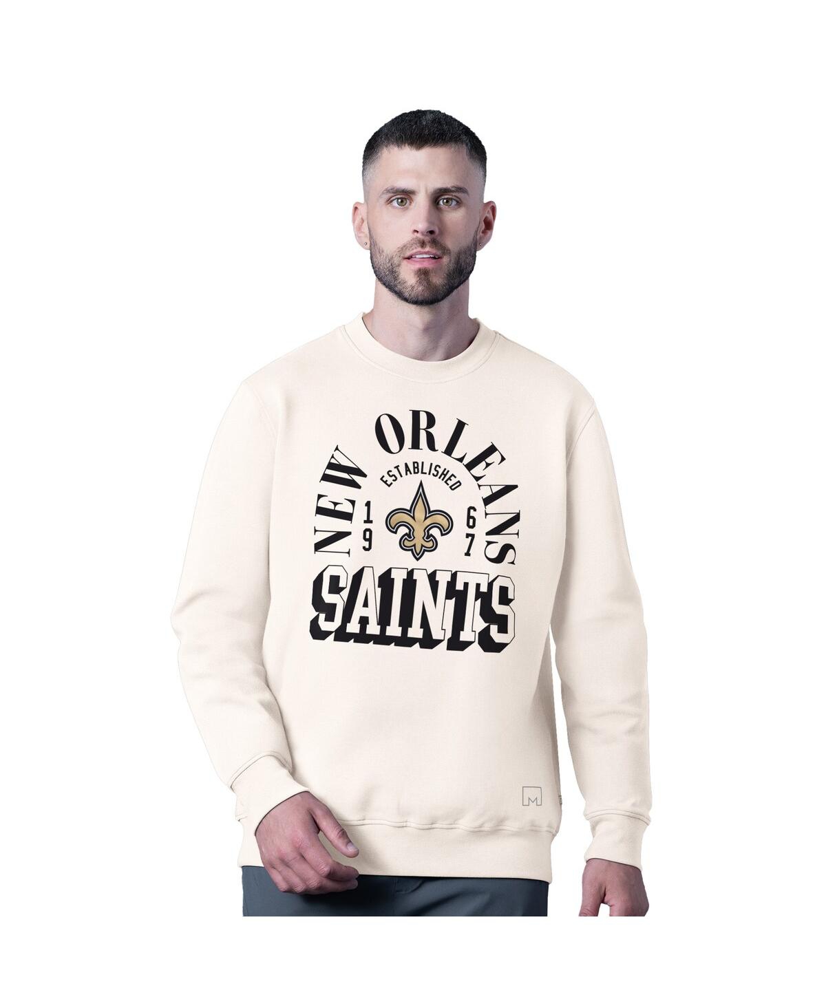 Msx by Michael Strahan Men's White New Orleans Saints Whiteout Tri-Blend Sweatshirt