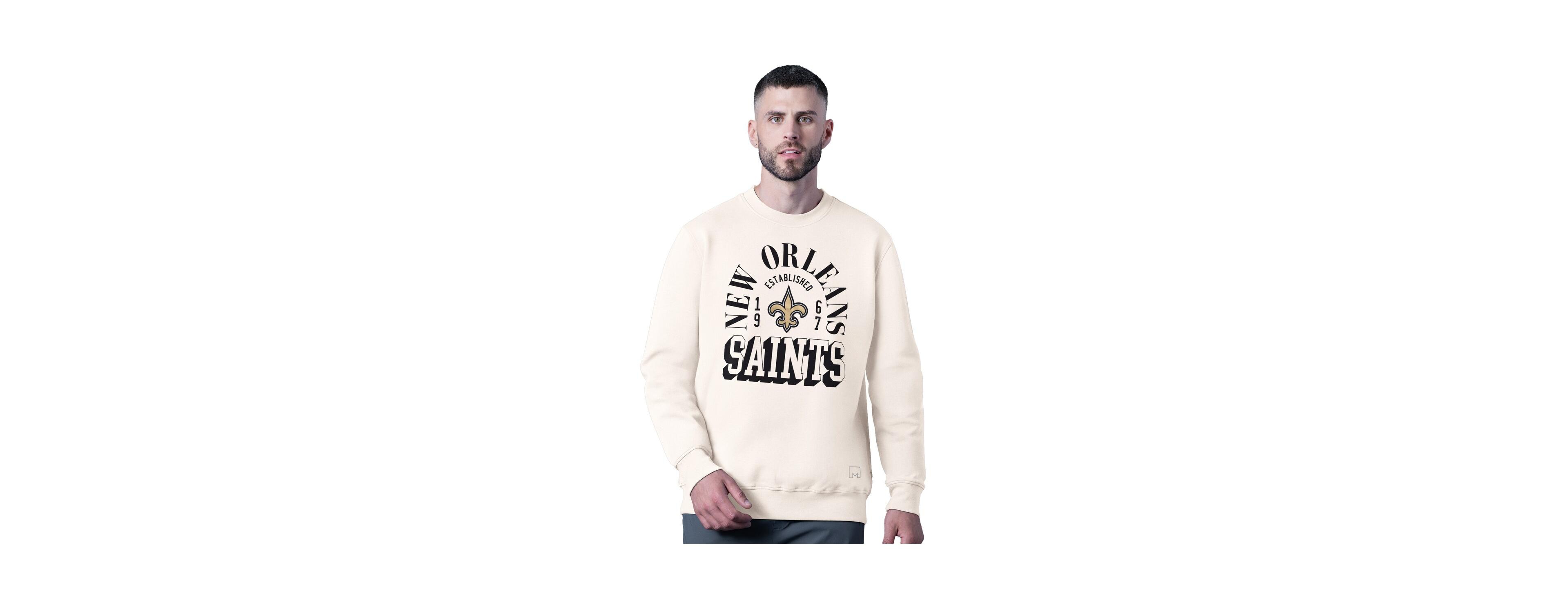 Msx by Michael Strahan Men's White New Orleans Saints Whiteout Tri-Blend Sweatshirt