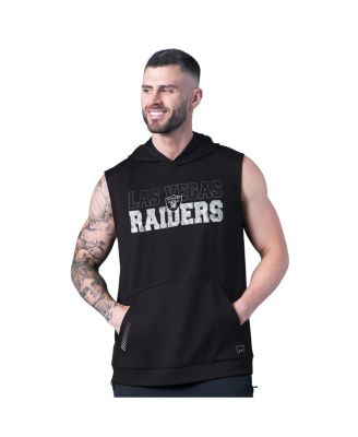 MSX by Michael Strahan - Men's Black Las Vegas Raiders Tri-Blend Rebound Sleeveless Hoodie