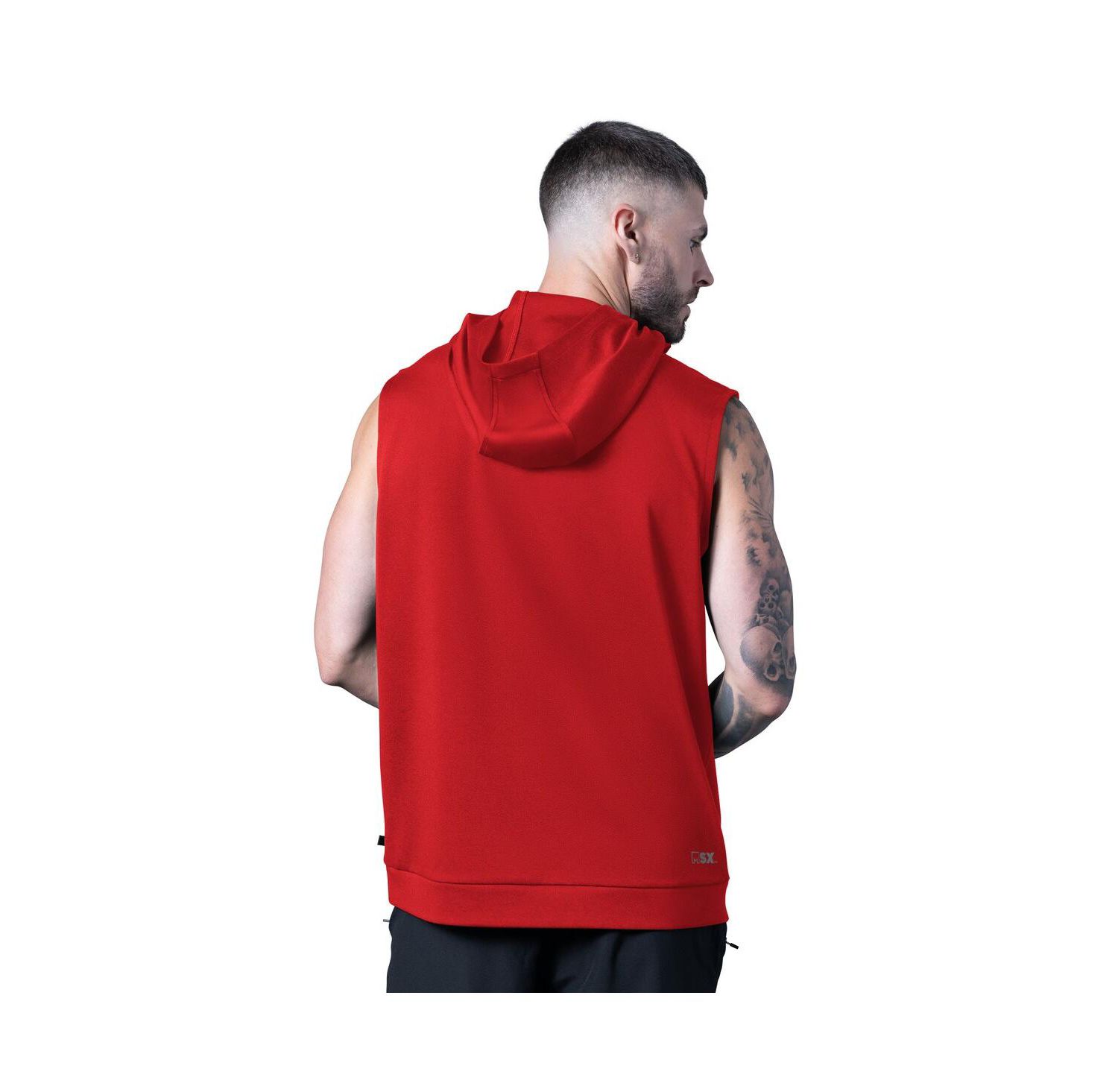 Men's Red Kansas City Chiefs Tri-Blend Rebound Sleeveless Hoodie