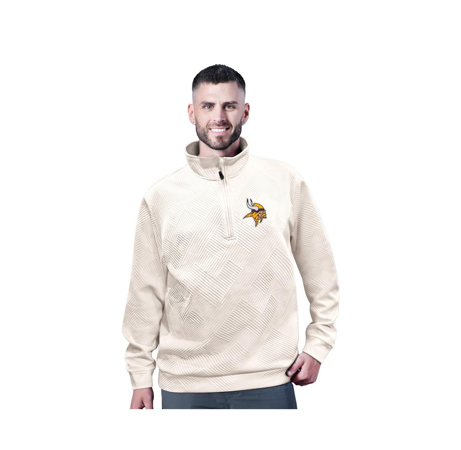 Men's White Minnesota Vikings Cross Training Half-Zip Pullover Hoodie