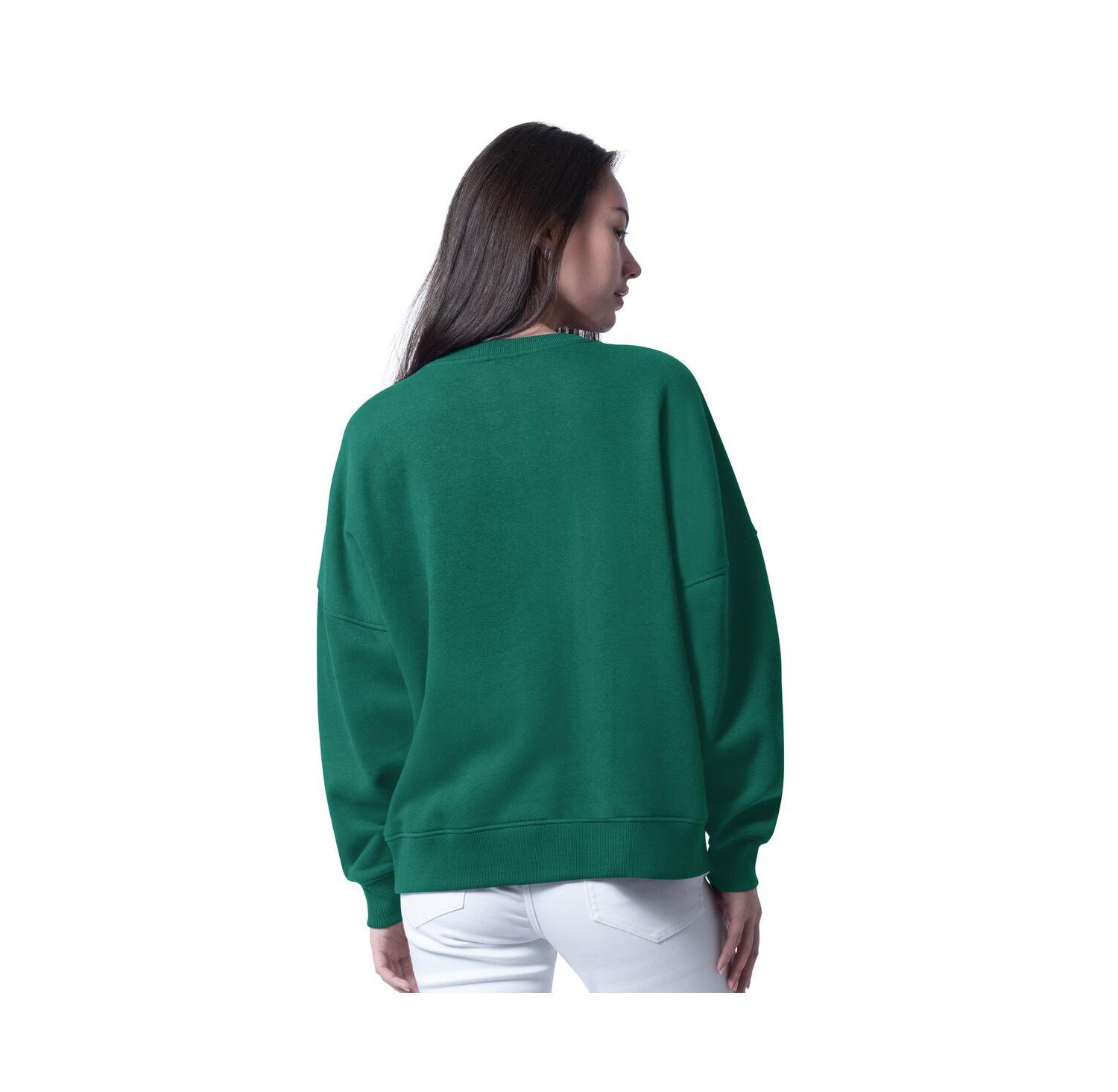 Women's Green New York Jets Oversized Feud Sweatshirt