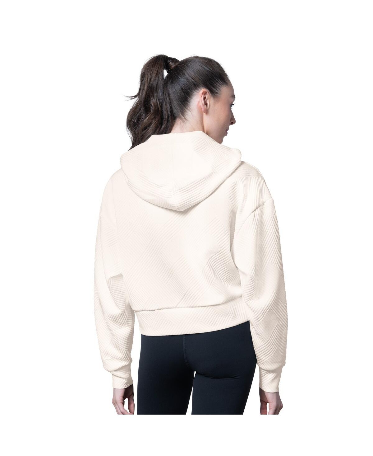 Msx by Michael Strahan Women's Cream Carolina Panthers Eleanor Full-Zip Hoodie