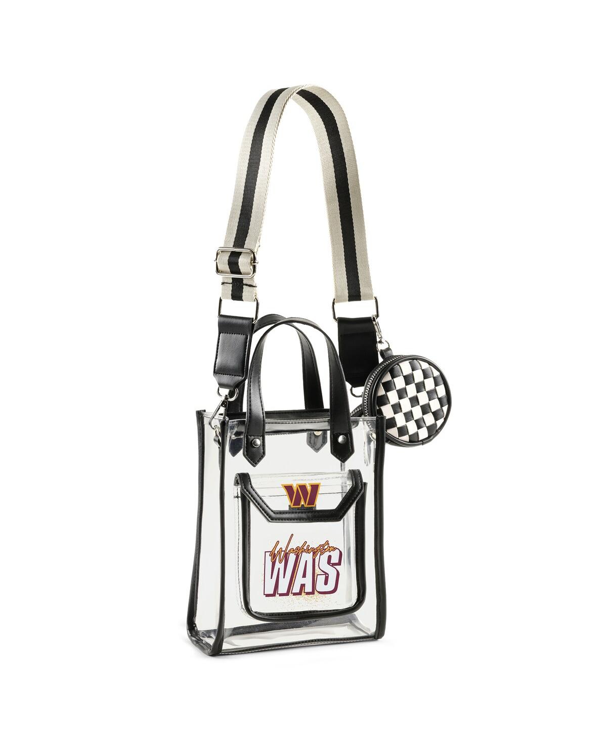 Wear By Erin Andrews Washington Commanders Clear Stadium Coin Pouch With Crossbody Purse In Transparent