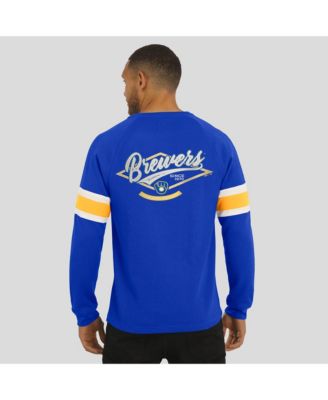 Men's Darius Rucker Collection by Fanatics Royal Milwaukee Brewers Waffle-Knit Raglan Long Sleeve Henley T-Shirt