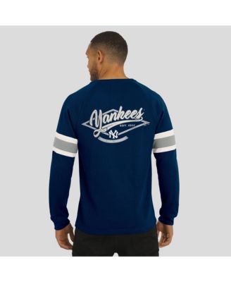 Men's Darius Rucker Collection by Fanatics Navy New York Yankees Waffle-Knit Raglan Long Sleeve Henley T-Shirt
