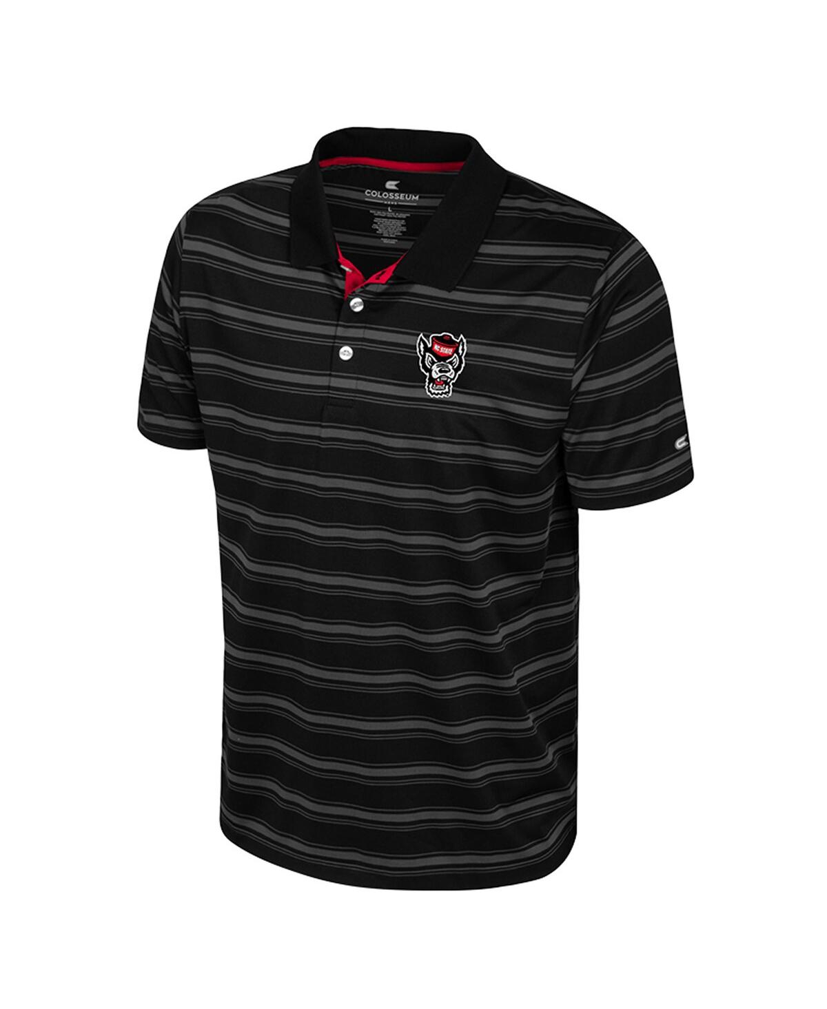 Colosseum Men's Black Louisville Cardinals Milk Steak Polo Shirt In Black