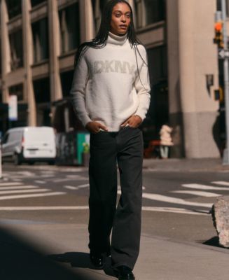 DKNY Jeans Women's Tinsel Logo Detail Sweater - Macy's