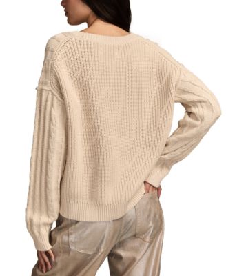 Women's Cable Knit Crew Neck Sweater