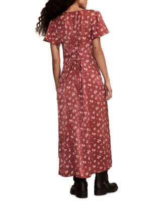 Women's Flutter Sleeve Midi Dress