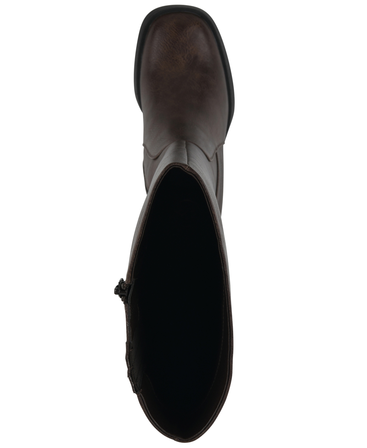 White Mountain Women's Mackle Tall Shaft Wide Calf Block Heel Boots In Brown