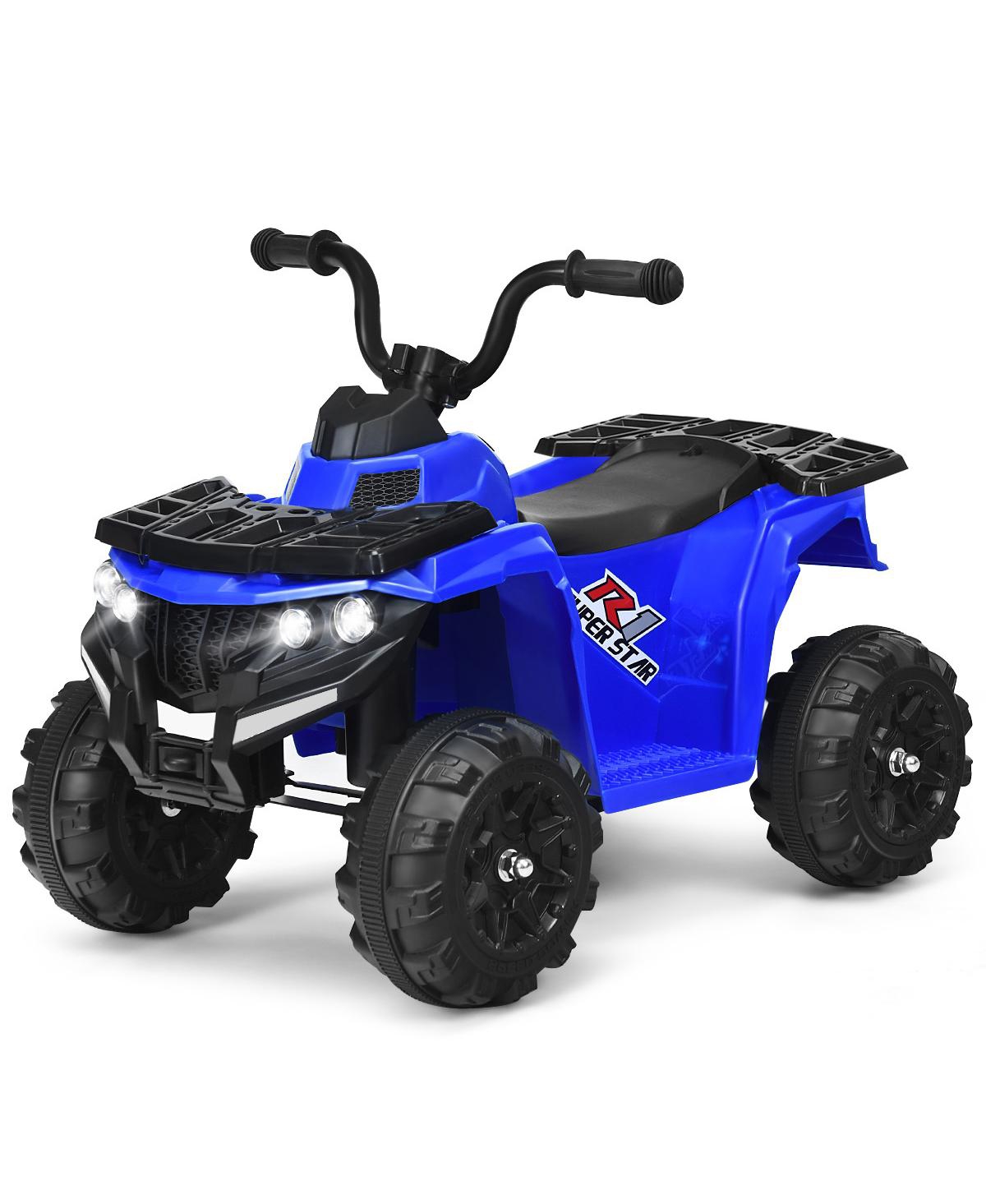 Gymax Kids Ride On Car 6V Battery Powered Atv w/4 Anti-skid Wheels Music Player - Blue