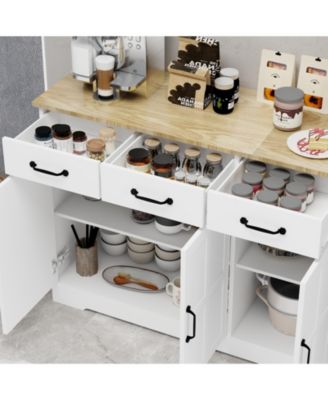 Farmhouse Sideboard Buffet with 3 Drawers and 3 Doors