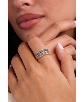 Chocolate Diamond & Nude Diamond Multirow Statement Ring (1-1/5 ct. t.w.) in 14k Rose Gold