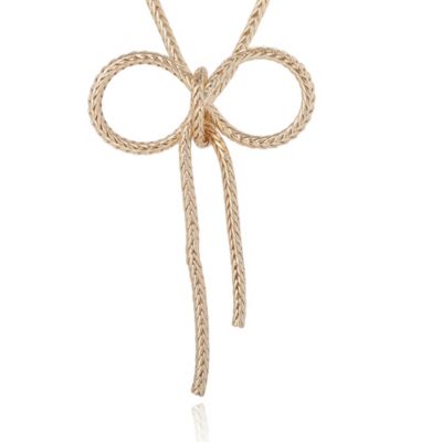 BCBG Generation Gold Bow Pendant Chain Necklace