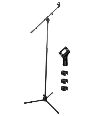 Mic Stand Adjustable 82" Microphone Stands Floor w 180degree(s) Rotating Telescoping Metal Boom Arm