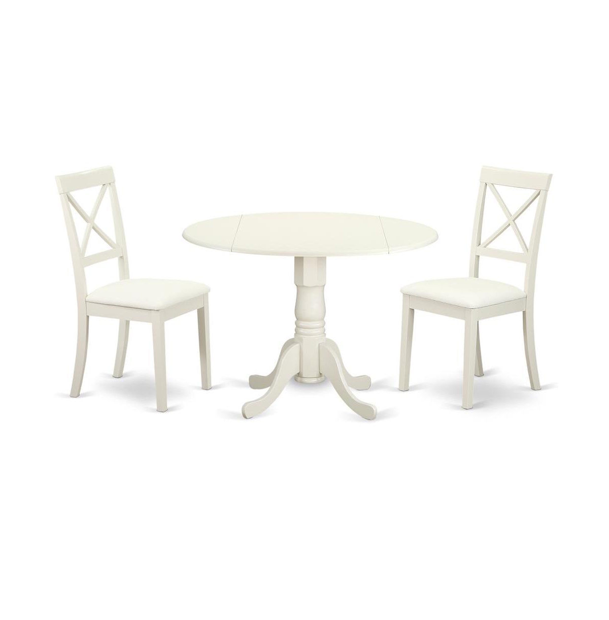 East West Furniture Dining Room Set Linen White