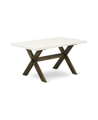 7-Pc Table and Chairs Dining Set Includes 6 Mid Century Chairs with Upholstered Seat and High Back and a Rectangular Kitchen Table