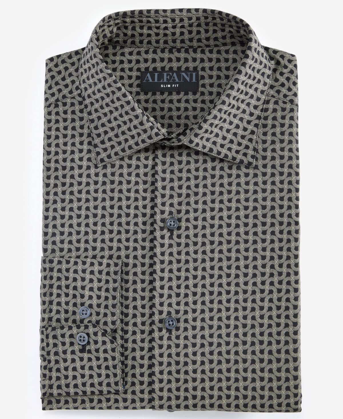 Alfani Men's Slim-Fit Geo-Print Dress Shirt, Macy's Exclusive
