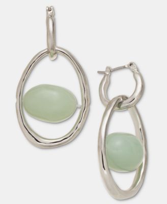 Style & Co - Orbital Stone Charm Hoop Earrings