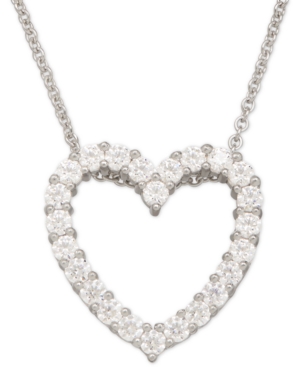 image of Swarovski Zirconia Heart Pendant Necklace in Sterling Silver
