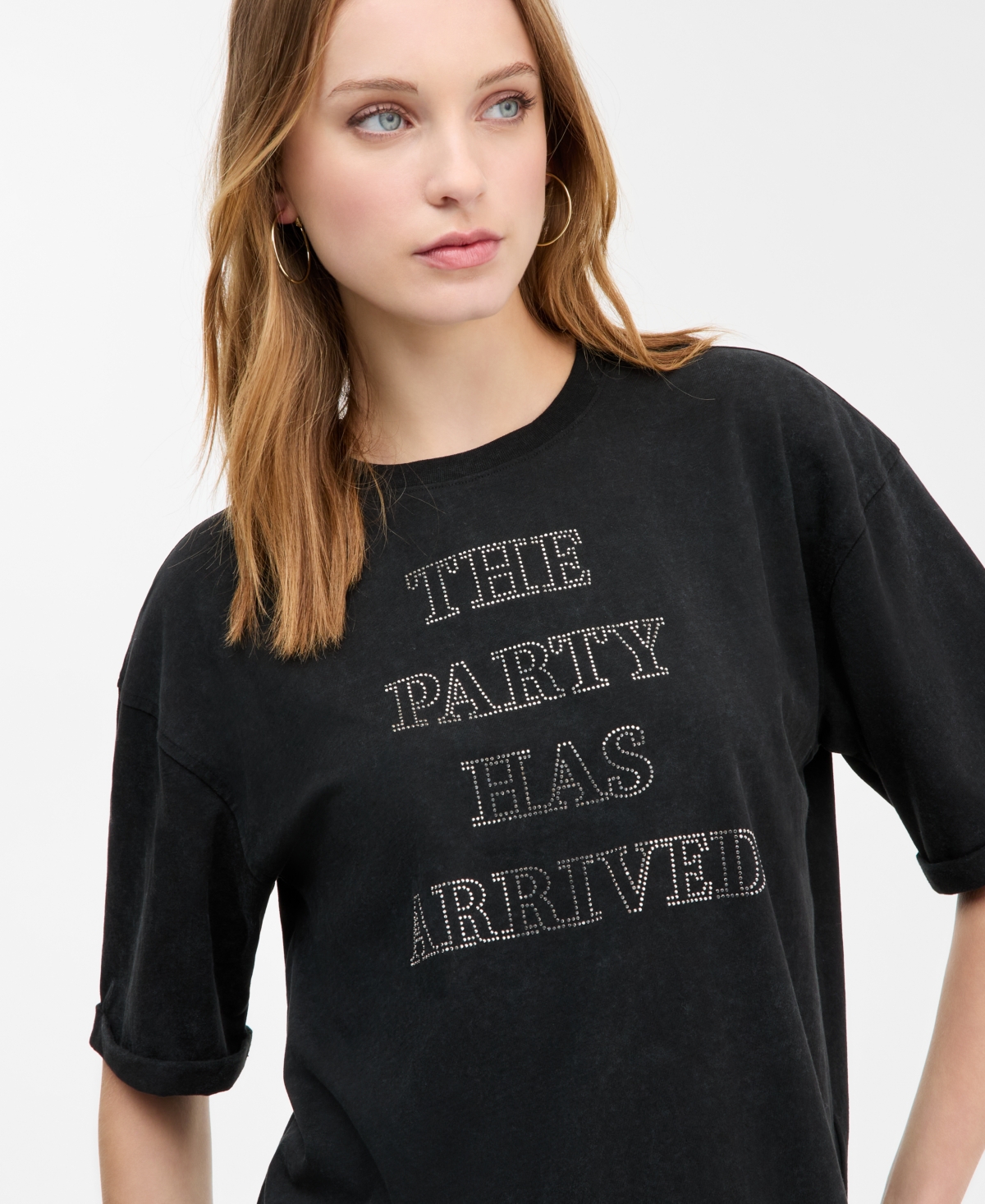 Boss Orange Women's Short-Sleeve Studded Party T-Shirt