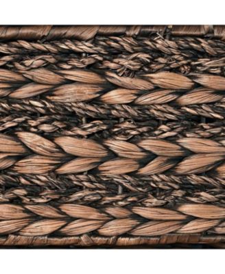 Hand-Woven Hyacinth Storage Baskets with Handles and Lids (Set of 3)