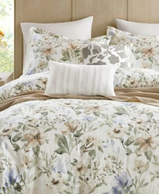 Herbal Print 5-Pc. Duvet Cover Set, Full/Queen