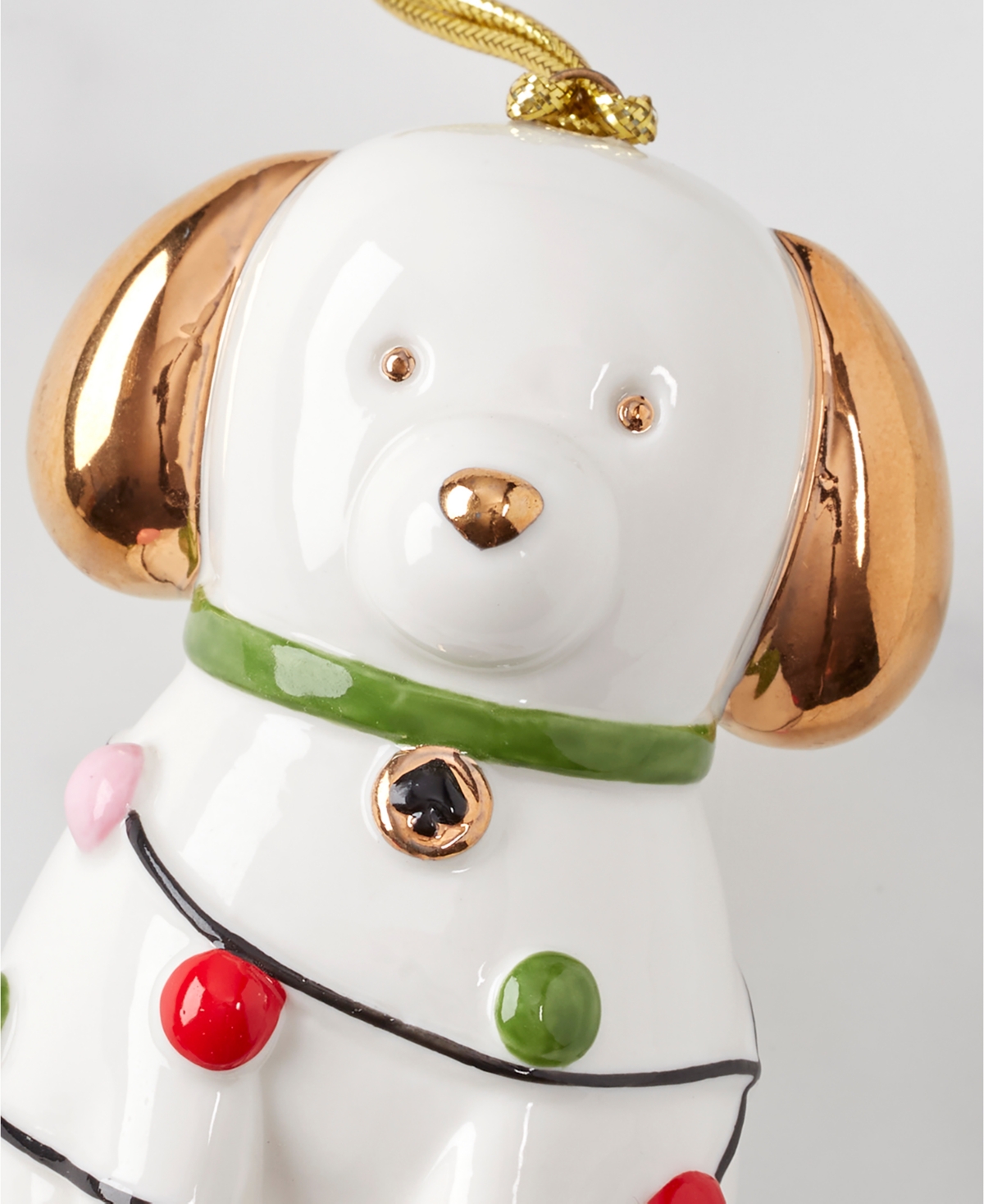 Kate Spade Be Jolly Dog Ornament In White