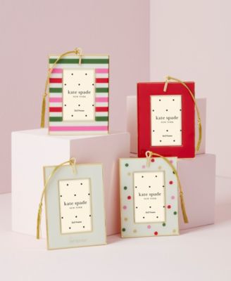 Kate Spade Be Jolly Mini Frame Ornament, stripe