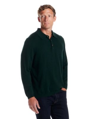 Men's Cotton Cashmere Long Sleeve Polo Sweater