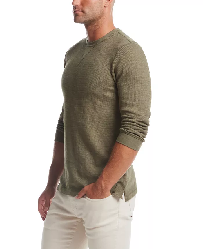Men's Long Sleeve Textured Waffle Crewneck T-Shirt - thumbnail 10