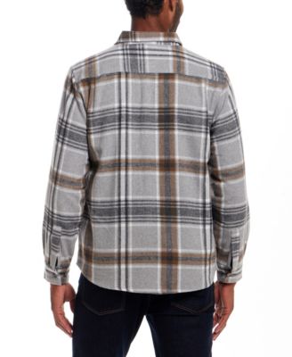 Men's Plaid Wool Blend Shirt Jacket
