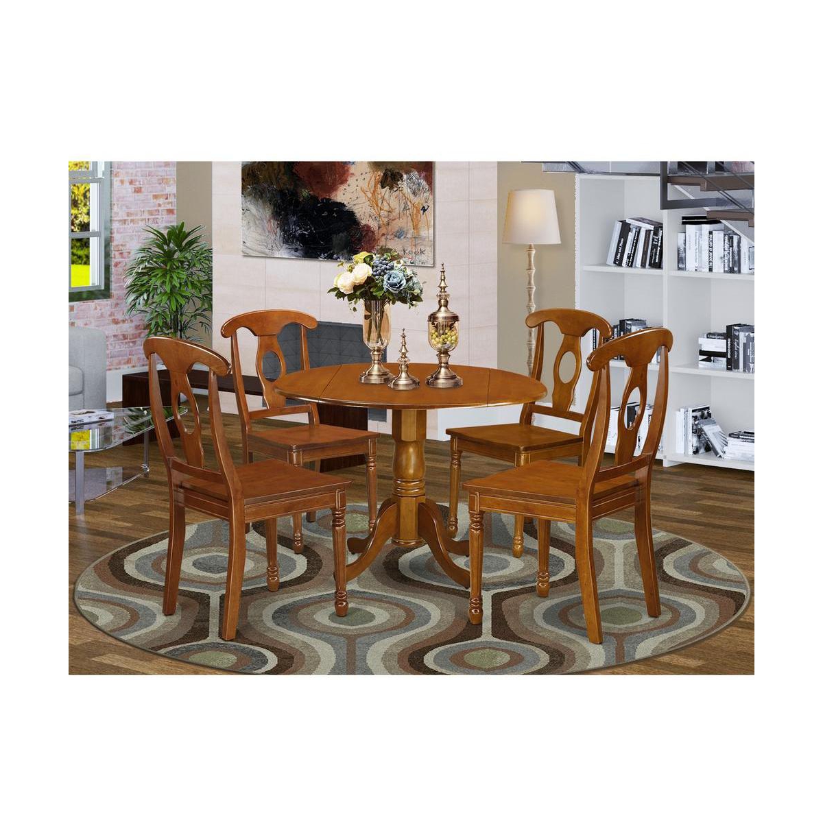 East West Furniture 5 Pc Kitchen nook Dining set-breakfast nook and 4 dinette Chairs