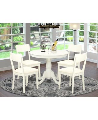 Four Dining Chairs and a Wonderful Pedestal Dining Table Dining Room Set