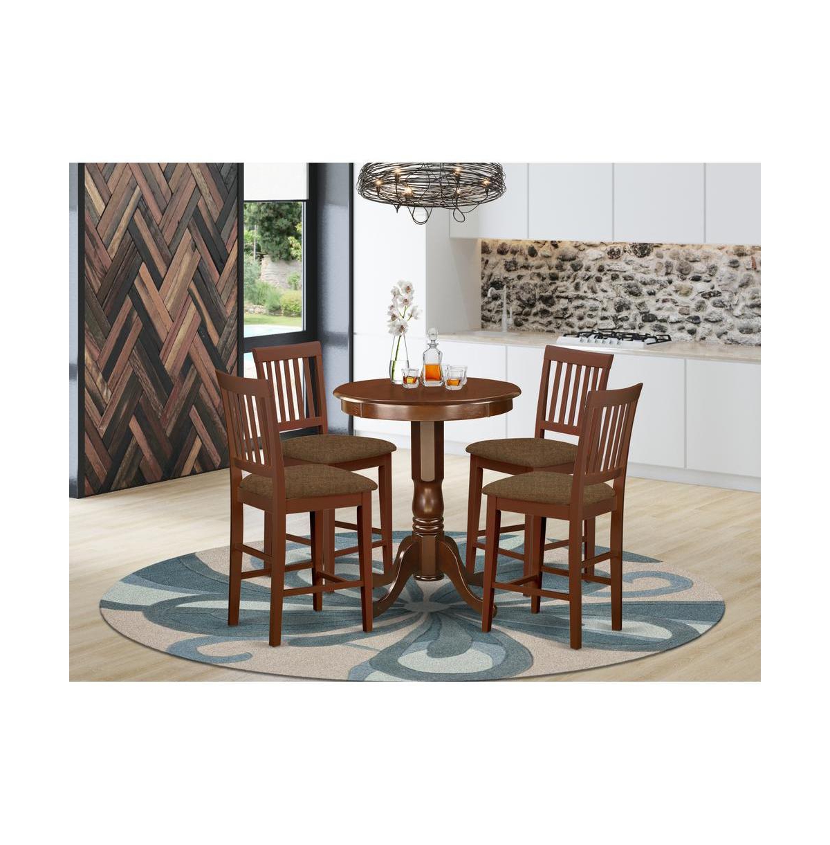 East West Furniture 5 Pc counter height pub set - high Table and 4 Kitchen Dining Chairs