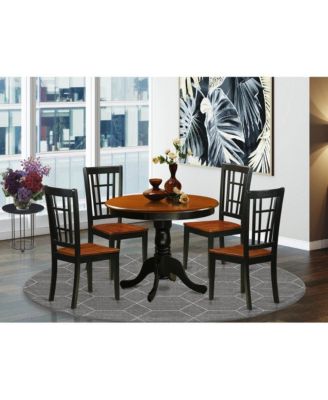 5-Piece Wood Slatted Back Dining Set