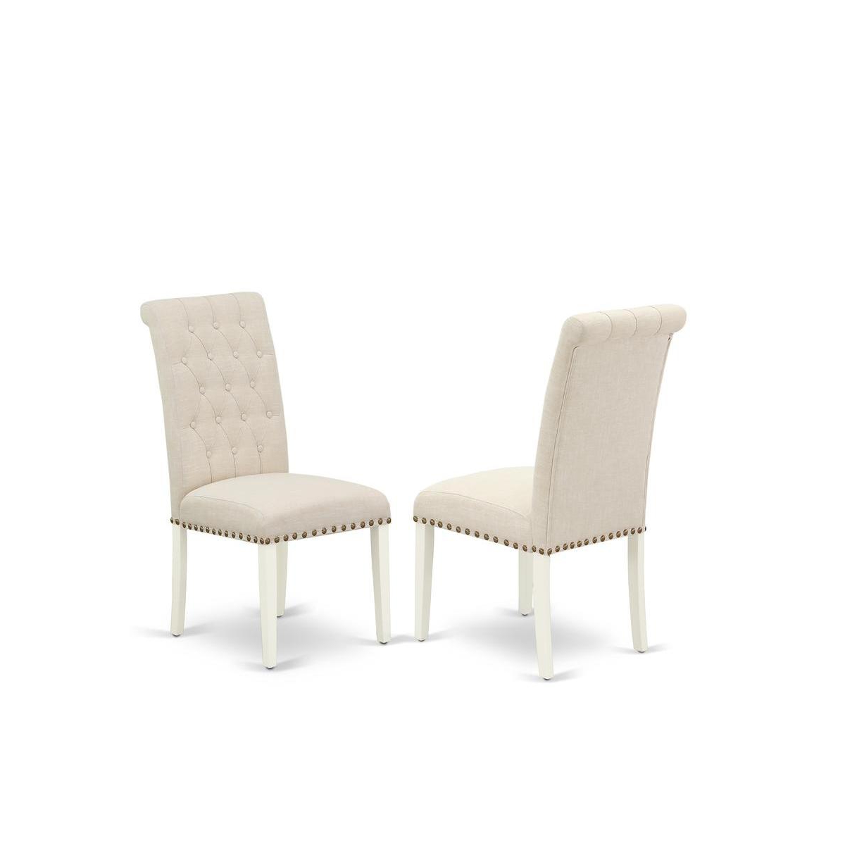 East West Furniture Dining Room Set Linen White