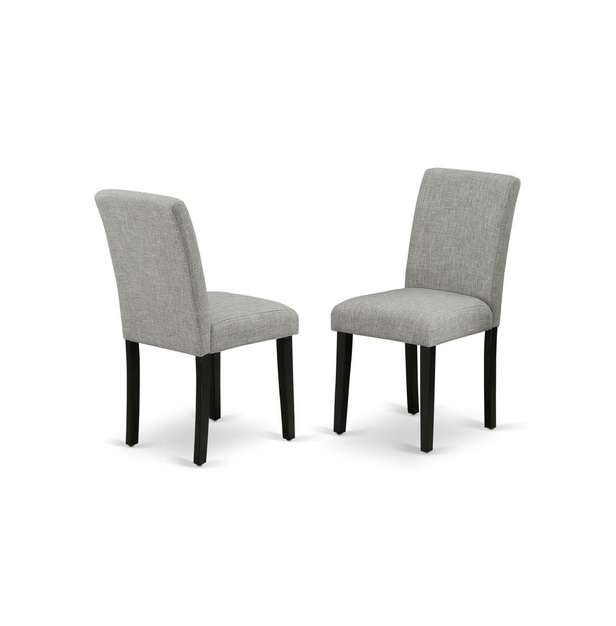 East West Furniture 7-Pc Modern Dining Table Set - 6 Dining Padded Chairs and 1 Modern Rectangular Cement Breakfast Table with High Chair Back