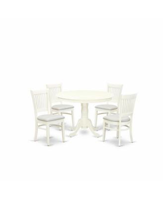 5-Piece Dining Set with Table and 4 Slatted Back Chairs
