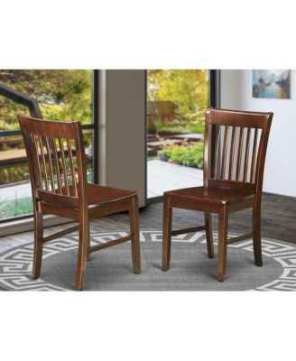 3-Pc Dining Room Table Set - 2 Wooden Dining Chairs and 1 Kitchen Dining Table (Mahogany Finish)