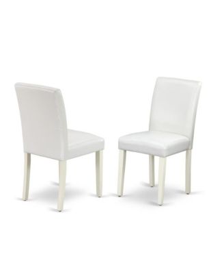 3-Piece Dining Set with Drop Leaf Table and High Back PU Upholstered Chairs, Linen White Finish