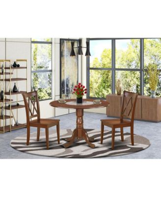 3-Pc. Rubber Wood Double X-Back Chairs Dining Room Set