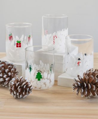 Christmas Tree Icon Double Old-Fashioned Glasses, Set of 2