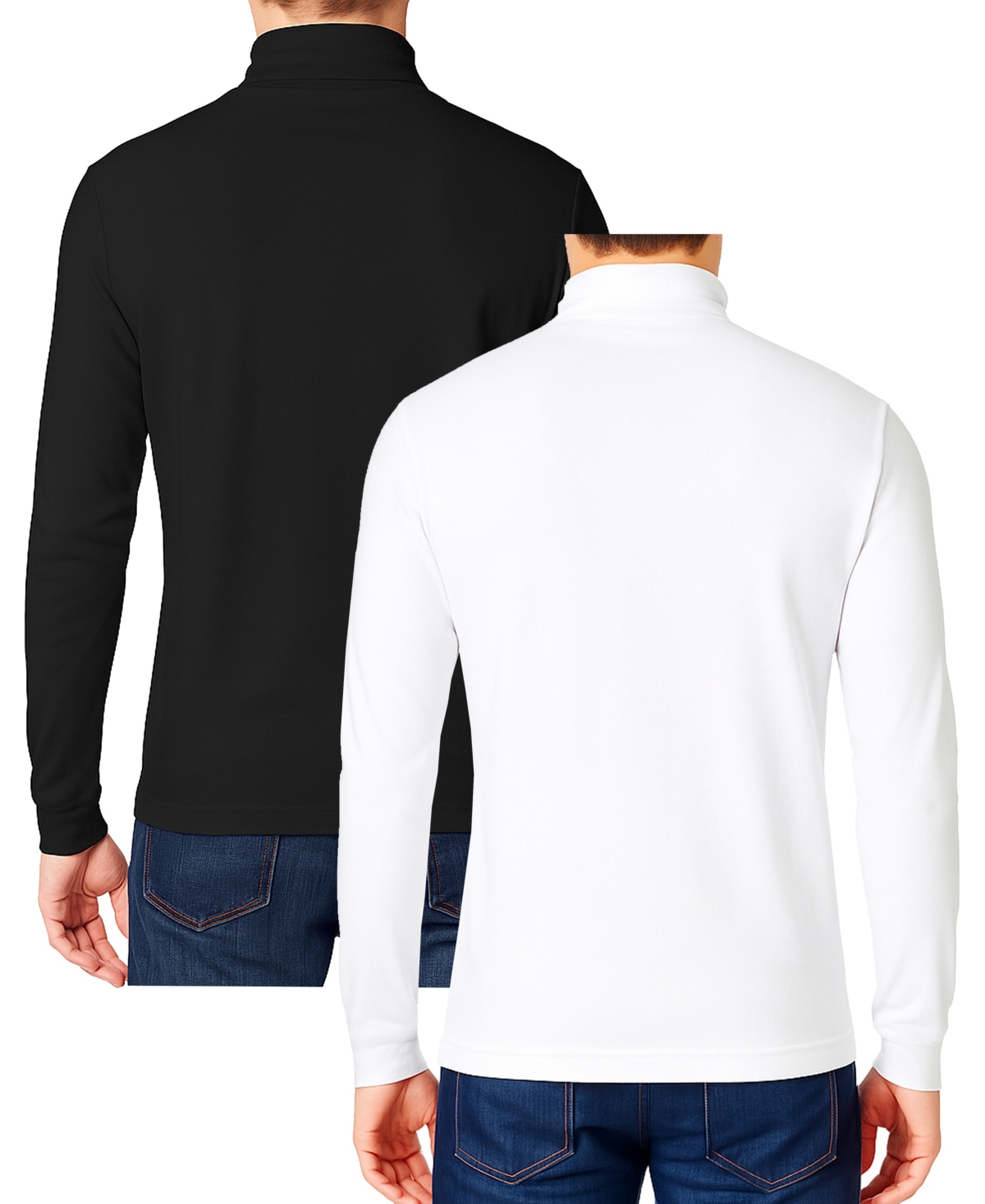 Galaxy By Harvic Men's 2-pack Long Sleeve Turtle Neck T-shirt In Multi